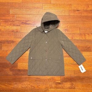 DKNY Women’s Green Hooded Quilted Jacket NWT XS
